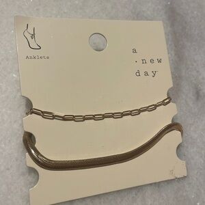 A new day ankle bracelets gold tone herringbone Cuban link fashion jewelry New